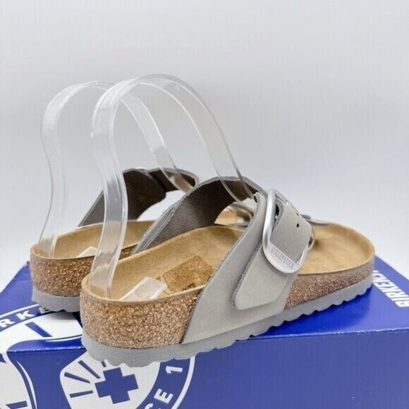 Birkenstock Gizeh Big Buckle Thong Sandal Dove Gray Leather Wms EU 39 US 8-8.5 R - Picture 7 of 14